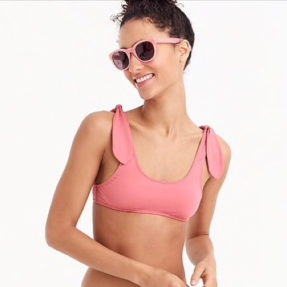 JCrew Playa Pink swim top with ties! Size Small